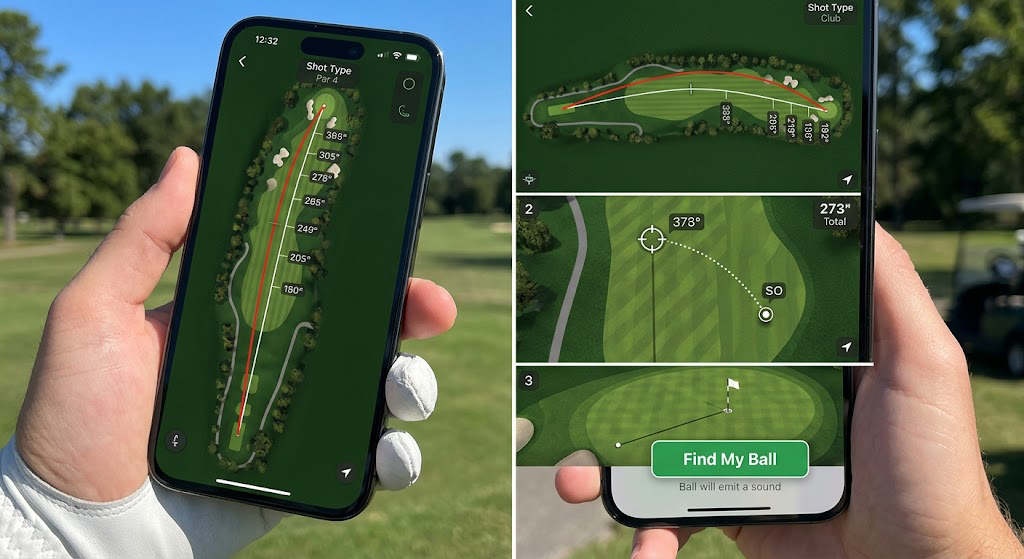 KVG app tracking: shot trace, landing, and Find My Ball